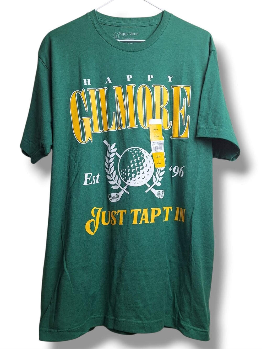 Happy Gilmore Mens Size L Shirt Green Just Tap It In Graphic T-Shirt